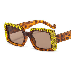 Trendy punk glasses diamond sunglasses uv protection