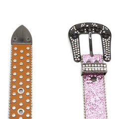 Hip-hop punk rhinestone belt skull y2k wide belt