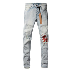 KSUBI Jeans Slim Fit Casual Stretch Ripped Jeans