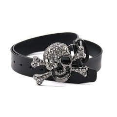 Hip-hop punk rhinestone belt rhinestone big skull