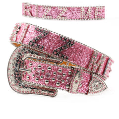 Hip-hop punk rhinestone belt with letter accessories