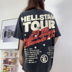 Hellstar T Shirt Casual Loose Creative Printing High-quality pure cotton high-street clothing