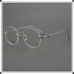 CHH Chrome Hearts Glasses Ultra Light Frameless Pure Titanium Simple Myopia Glasses Frame