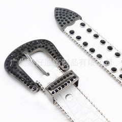 Hip-hop punk rhinestone belt bestme accessories