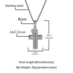 Jewelry Crown Cross Luminous Diamond Pendant Necklace Royalty Night light