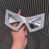 Trendy punk glasses with diamonds