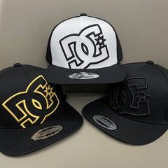 DC Classic Big Logo Embroidery Baseball Cap Skateboard Hip Hop Flat-brimmed Hat Sports Visor