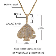 Jewelry peach heart pendant copper inlaid zircon trend hiphop Spectrum St. Valentine's Far East