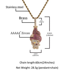 Jewelry Melody Cartoon Necklace Women's ins Diamond Pendant My Melody Spectrum St. Valentine's
