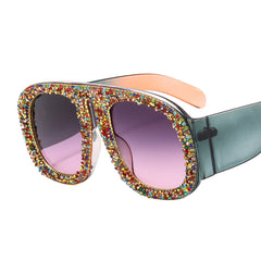 Trendy punk glasses with diamonds