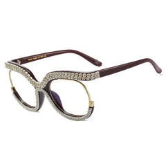 Trendy punk glasses with diamonds