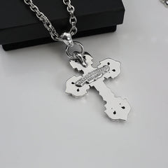 CHH Chrome heart Cross Necklace Vintage Flame Vine Cross Pendant