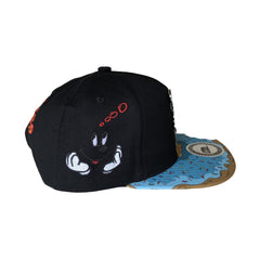 Trendy flat brimmed snapback hatstreasure finger notch visor