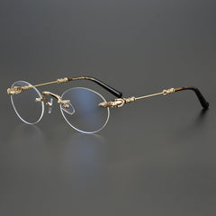 CHH Chrome Hearts Glasses Versatile Plated Vintage Round Glasses Frame Myopia Glasses Frame