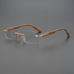 CHH Chrome Hearts Glasses Frameless Business Niche Square Glasses Frame Punching