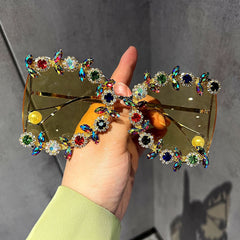 Trendy punk glasses cut out square frame