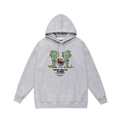 Bathing Ape Bape Hoodie Autumn/Winter Letter Print Loose Hoodie Pullover Ape Sweater