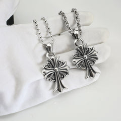 CHH Chrome heart Cross Necklace Classic Cross Flower Design Men's and Women's Necklaces