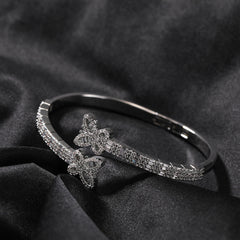 Bracelet Double Butterfly Bracelet Hip Hop Copper Set Zircon Opening St. Valentine's Spectrum