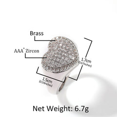 Rings Copper Set 5A Zircon Couple Ring Love Ring Spectrum St. Valentine's