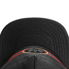 Trendy flat brimmed snapback hatsleather metal logo adjustable