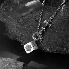 CHH Chrome heart Cross Necklace Vintage Square Dice Men's and Women's Pendants