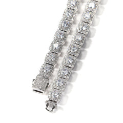 Bracelet Copper Zircon Flower Rock Sugar Chain Bracelet Spectrum St. Valentine's
