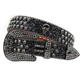 Hip-hop punk rhinestone belt skull punk style