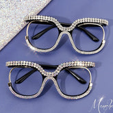 Trendy punk glasses with diamonds