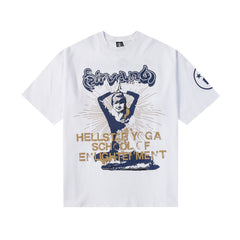 Hellstar T-Shirt Summer Top Short Sleeve T-Shirt High-quality pure cotton high-street clothing