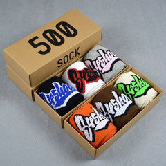 Mens Socks Colored Letter Long Tube