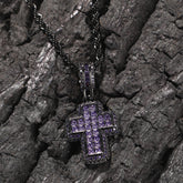 Jewelry Fashion T Square Zircon Pink Cross Necklace St. Valentine's Spectrum