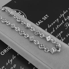 CHH Chrome heart Cross Necklace Dice Cross Vintage Cross Flower Men's and Women's Necklaces