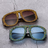Trendy punk glasses with diamonds