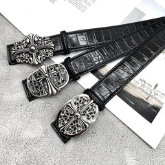 CHH Chrome Hearts Belt CH Crocodile Cross