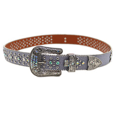 Hip-hop punk rhinestone belt flower buckle accessories punk style