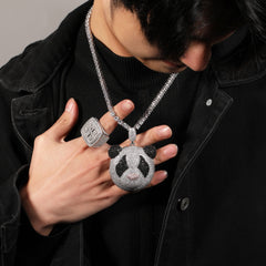 Jewelry ins Silver Diamond Panda Pendant Cartoon Fashion Animal Spectrum