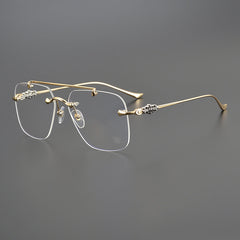 CHH Chrome Hearts Glasses Fashion Double Beam Frameless Myopia Glasses Frame