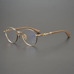 CHH Chrome Hearts Glasses cross engraved vintage round frame glasses pure titanium frame