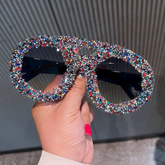 Trendy punk glasses with diamonds