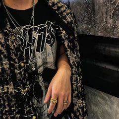 CHH Chrome heart Cross Ring Cross Trend