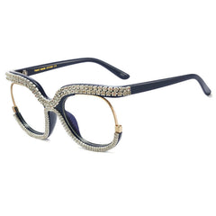 Trendy punk glasses with diamonds