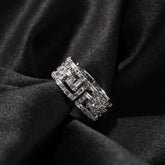 Rings Back Square Zirconium Ring Copper with Zircon Hip Hop St. Valentine's Spectrum