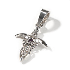 Jewelry Devil's Sword Wings Cross Pendant Copper Zircon Armament St. Valentine's Royalty