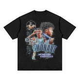Nba T Shirt Printed Short-Sleeved T-shirt American High Street Retro Basketball Top
