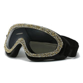 Trendy punk glasses sand and dustproof diamond windshield