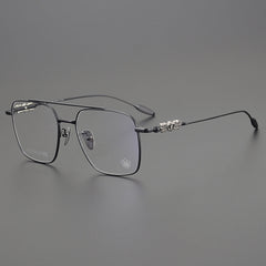 CHH Chrome Hearts Glasses Pure Titanium Ultra Light Wide Large Face Double Beam Myopia Glasses Frame