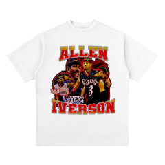 Nba T Shirt Allen Iverson Printed Short-Sleeved T-shirt Heavy Men and Women