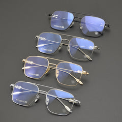 CHH Chrome Hearts Glasses Pure Titanium Ultra Light Wide Large Face Double Beam Myopia Glasses Frame