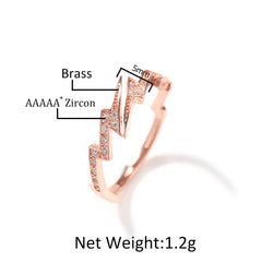Rings Hip Hop Copper Zircon Cool Lightning Ring Spectrum
